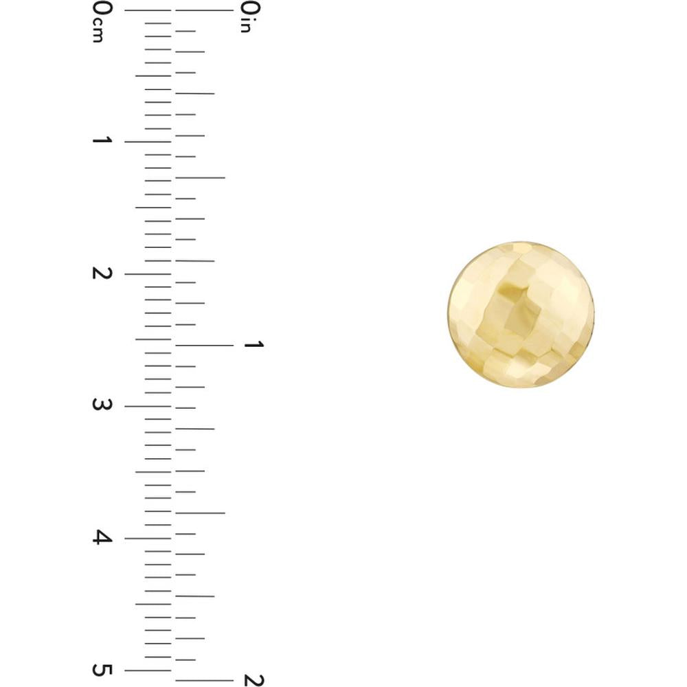 Olas d'Oro - 14K Yellow Gold Textured Button Stud Earrings - 1.40 Grams Total Weight