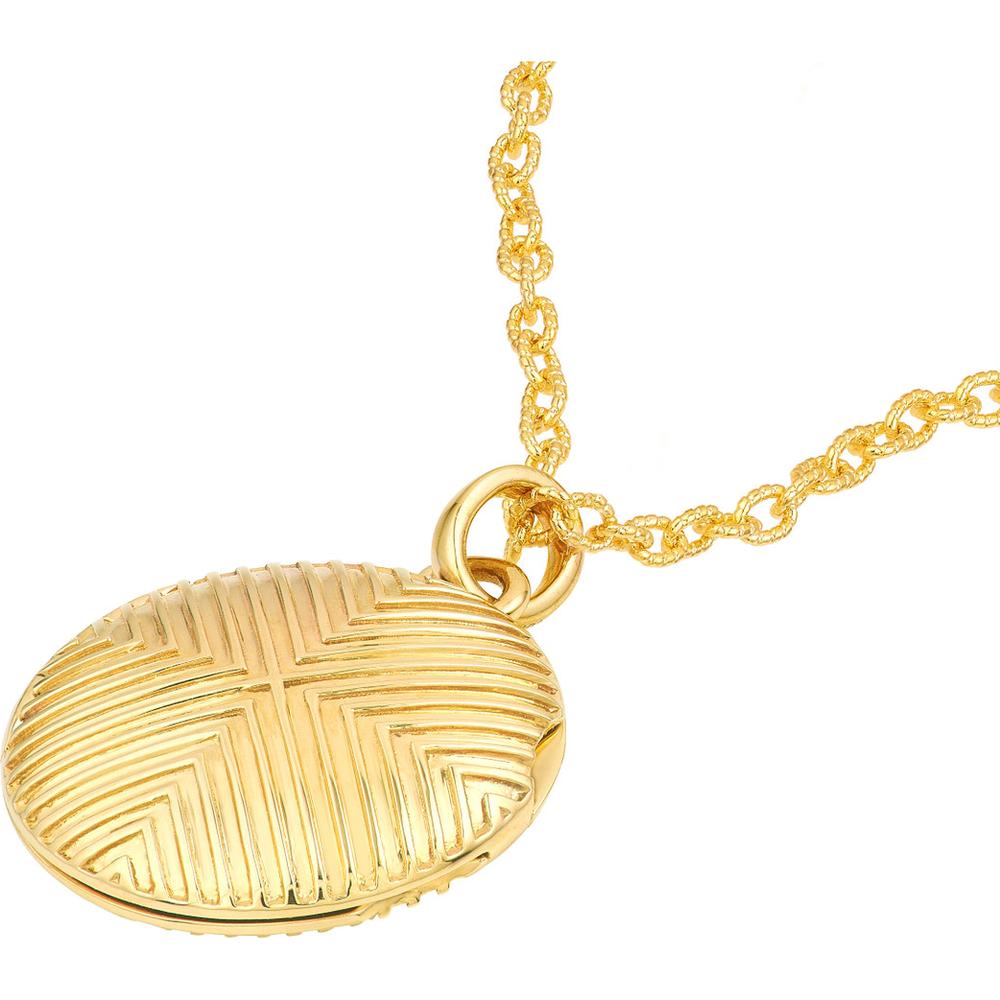 Olas d'Oro - 14K Yellow Gold Textured Circle Locket - Elegant Pendant for Keepsakes