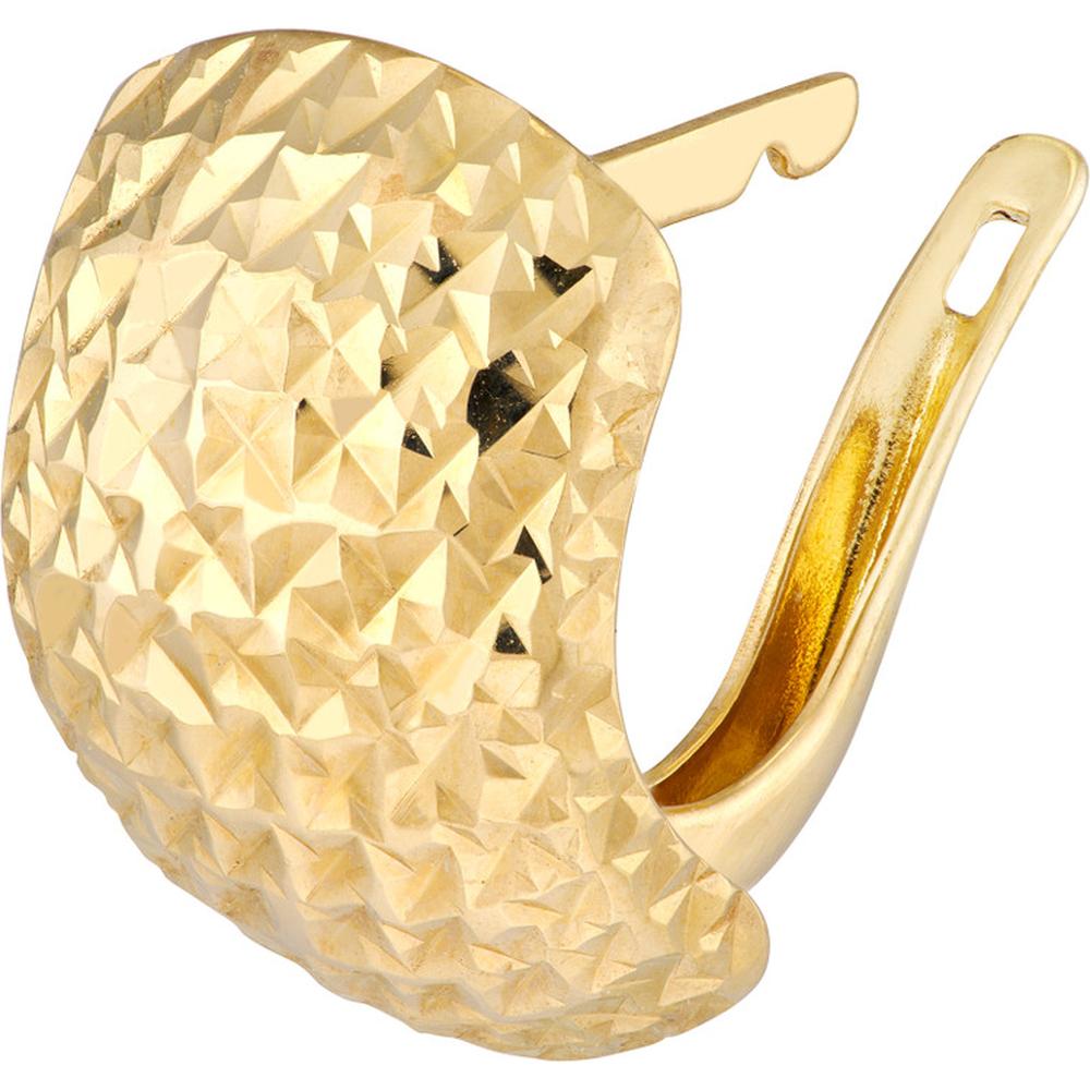Olas d'Oro - 14K Yellow Gold Textured Curve Earrings with Leverback Closure - 1.85 Grams Total Weight