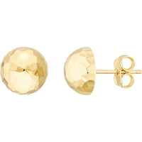Olas d'Oro - 14K Yellow Gold Textured Dome Stud Earrings - 1.50 Grams Total Weight