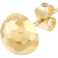 Olas d'Oro - 14K Yellow Gold Textured Dome Stud Earrings - 1.50 Grams Total Weight