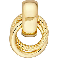 Olas d'Oro - 14K Yellow Gold Textured Door Knocker Hoop Earrings 3.00 Grams