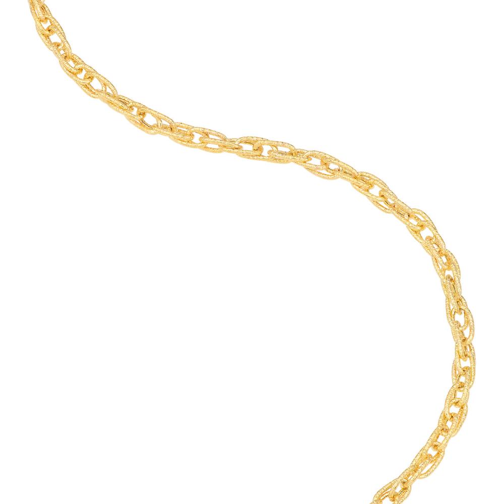 Olas d'Oro - 14K Yellow Gold Textured Double Cable Chain Bracelet - 1.90 Grams