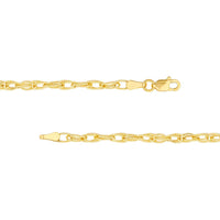 Olas d'Oro - 14K Yellow Gold Textured Double Cable Chain Bracelet - 1.90 Grams