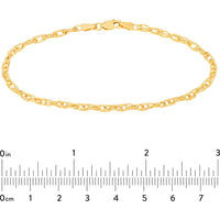 Olas d'Oro - 14K Yellow Gold Textured Double Cable Chain Bracelet - 1.90 Grams