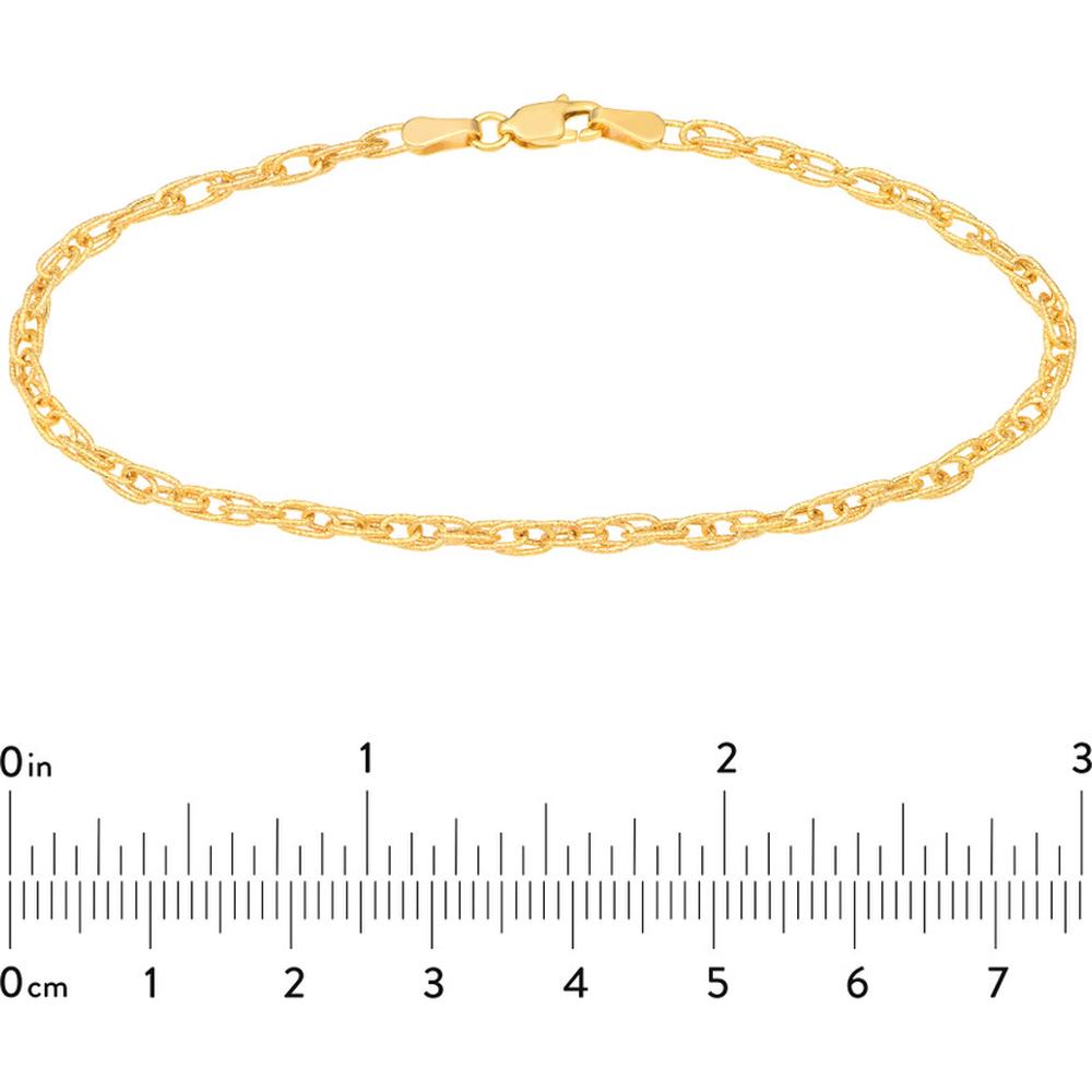 Olas d'Oro - 14K Yellow Gold Textured Double Cable Chain Bracelet - 1.90 Grams