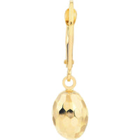 Olas d'Oro - 14K Yellow Gold Textured Egg-Shaped Leverback Earrings