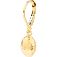 Olas d'Oro - 14K Yellow Gold Textured Egg-Shaped Leverback Earrings