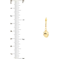 Olas d'Oro - 14K Yellow Gold Textured Egg-Shaped Leverback Earrings