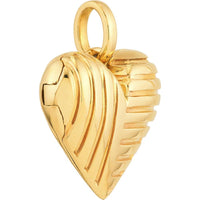Olas d'Oro - 14K Yellow Gold Textured Heart Locket Pendant - 5.24 Grams