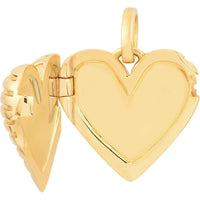 Olas d'Oro - 14K Yellow Gold Textured Heart Locket Pendant - 5.24 Grams