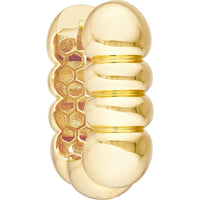 Olas d'Oro - 14K Yellow Gold Textured Huggie Earrings with Beaded Design - 5.44g