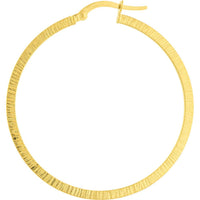 Olas d'Oro - 14K Yellow Gold Textured Large Hoop Earrings - Lightweight and Elegant Design