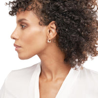 Olas d'Oro - 14K Yellow Gold Thick Bar Huggie Earrings Lightweight and Modern Design