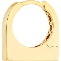 Olas d'Oro - 14K Yellow Gold Thick Bar Huggie Earrings Lightweight and Modern Design