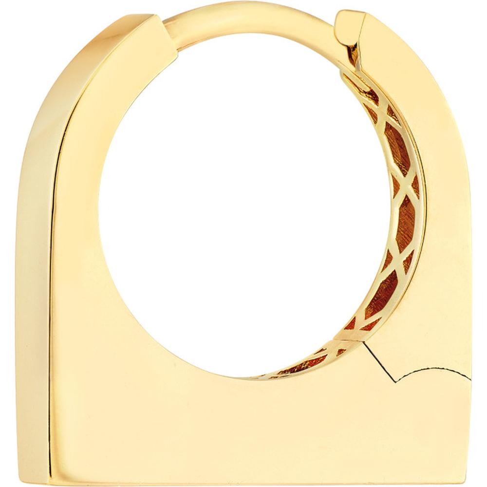 Olas d'Oro - 14K Yellow Gold Thick Bar Huggie Earrings Lightweight and Modern Design