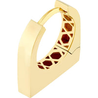 Olas d'Oro - 14K Yellow Gold Thick Bar Huggie Earrings Lightweight and Modern Design