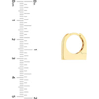 Olas d'Oro - 14K Yellow Gold Thick Bar Huggie Earrings Lightweight and Modern Design