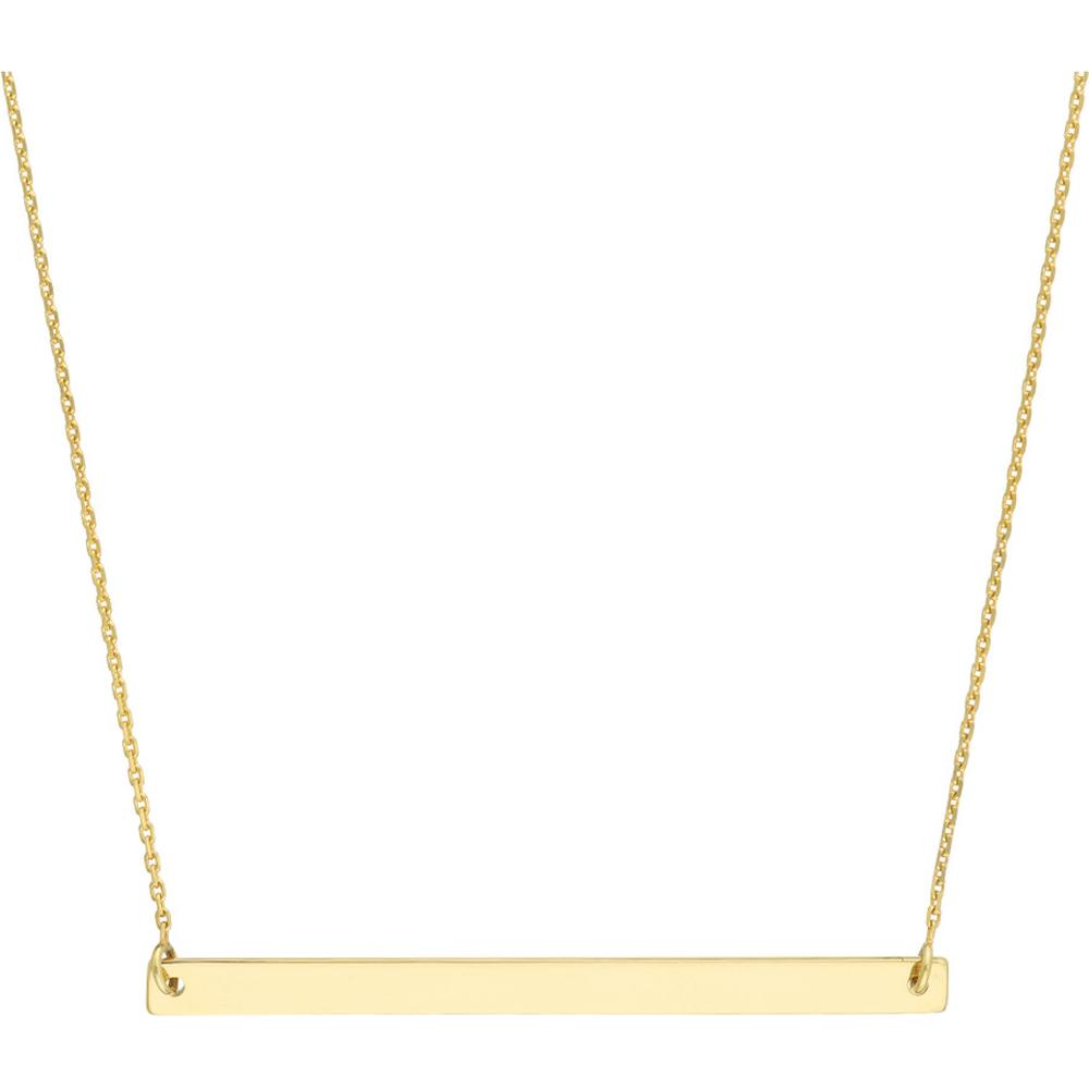 Olas d'Oro - 14K Yellow Gold Thin Bar Adjustable Pendant Necklace - 2.68 Grams Average Weight