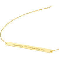 Olas d'Oro - 14K Yellow Gold Thin Bar Adjustable Pendant Necklace - 2.68 Grams Average Weight