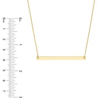 Olas d'Oro - 14K Yellow Gold Thin Bar Adjustable Pendant Necklace - 2.68 Grams Average Weight