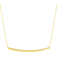 Olas d'Oro - 14K Yellow Gold Thin Curved Bar Adjustable Necklace