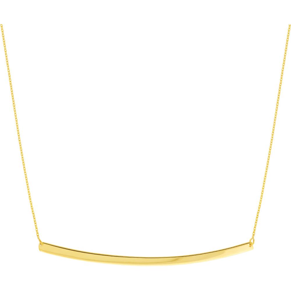 Olas d'Oro - 14K Yellow Gold Thin Curved Bar Adjustable Necklace