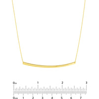 Olas d'Oro - 14K Yellow Gold Thin Curved Bar Adjustable Necklace