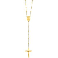 Olas d'Oro - 14K Yellow Gold Traditional Rosary Necklace with Crucifix and Extender 6.70 Grams