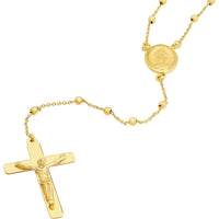 Olas d'Oro - 14K Yellow Gold Traditional Rosary Necklace with Crucifix and Extender 6.70 Grams
