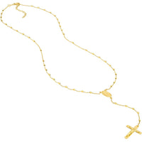 Olas d'Oro - 14K Yellow Gold Traditional Rosary Necklace with Crucifix and Extender 6.70 Grams