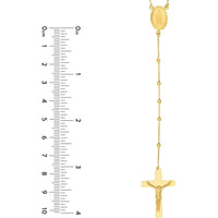 Olas d'Oro - 14K Yellow Gold Traditional Rosary Necklace with Crucifix and Extender 6.70 Grams