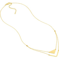 Olas d'Oro - 14K Yellow Gold Triangle and Chevron Duo Adjustable Necklace