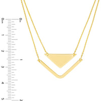 Olas d'Oro - 14K Yellow Gold Triangle and Chevron Duo Adjustable Necklace