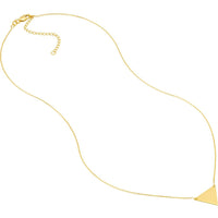 Olas d'Oro - 14K Yellow Gold Triangle Drop Adjustable Necklace with Engravable Pendant