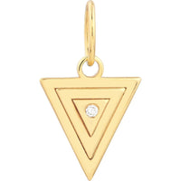 Olas d'Oro - 14K Yellow Gold Triangle Pendant with 1.5pt Diamond Center