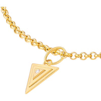 Olas d'Oro - 14K Yellow Gold Triangle Pendant with 1.5pt Diamond Center
