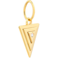 Olas d'Oro - 14K Yellow Gold Triangle Pendant with 1.5pt Diamond Center