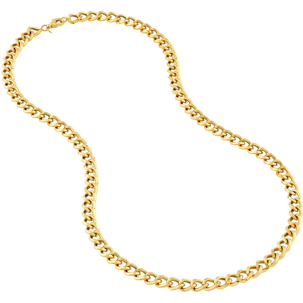 Olas d'Oro - 14K Yellow Gold Triangular Tube Curb Link Bracelet - 7.50" Length, 5.85mm Width