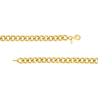 Olas d'Oro - 14K Yellow Gold Triangular Tube Curb Link Bracelet - 7.50" Length, 5.85mm Width