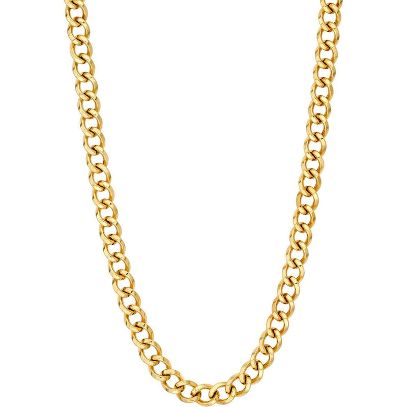 Olas d'Oro - 14K Yellow Gold Triangular Tube Curb Link Chain 18" Necklace - 8.9 Grams Total Weight