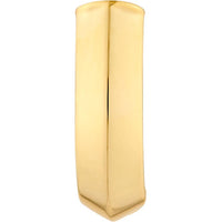Olas d'Oro - 14K Yellow Gold Triangular Tube J Hoop Earrings - 1.70 Grams Total Weight
