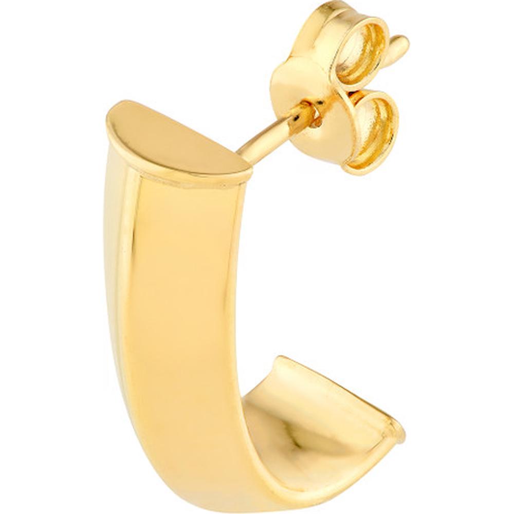Olas d'Oro - 14K Yellow Gold Triangular Tube J Hoop Earrings - 1.70 Grams Total Weight
