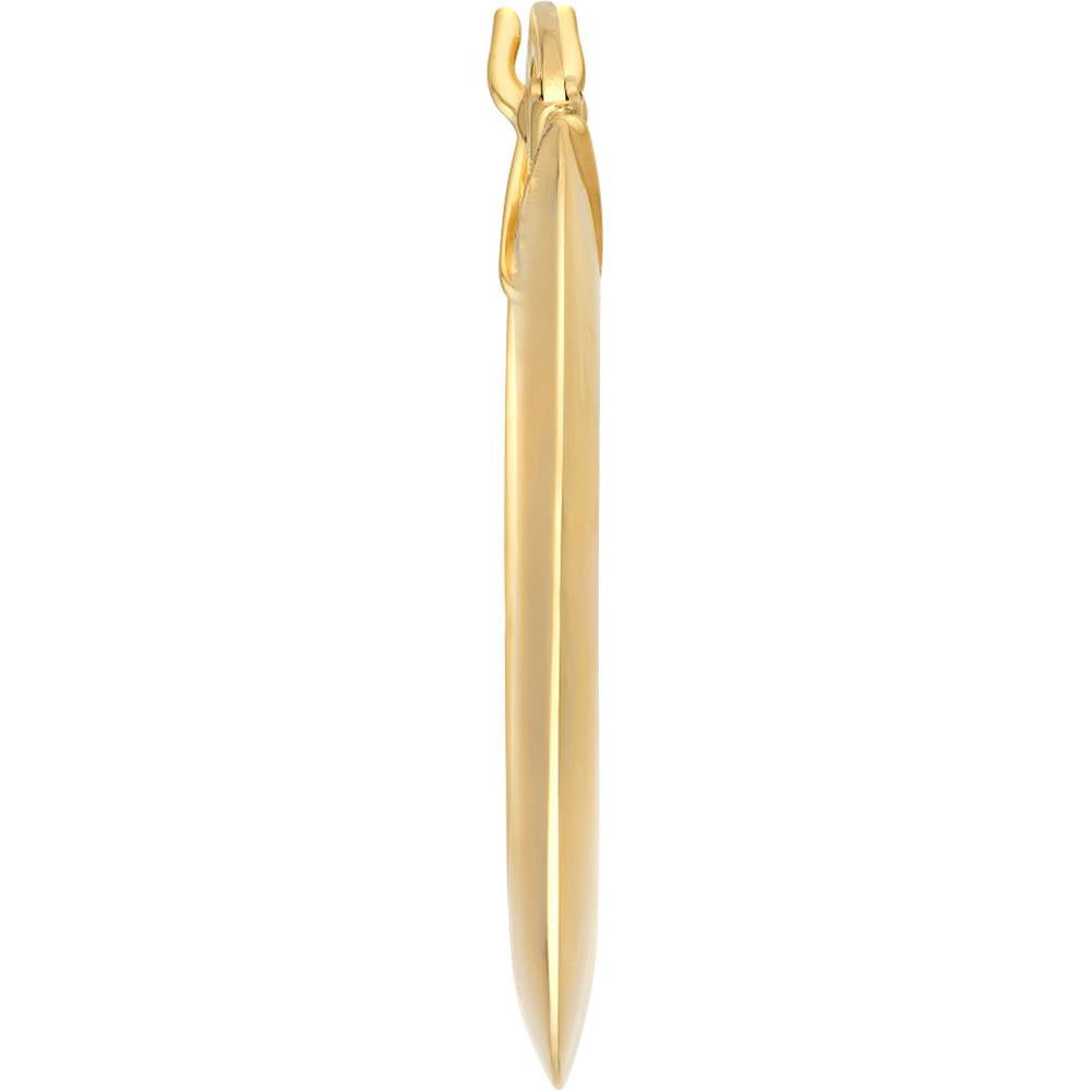 Olas d'Oro - 14K Yellow Gold Triangular Tube Round Hoop Earrings - 1.60 Grams