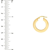 Olas d'Oro - 14K Yellow Gold Triangular Tube Round Hoop Earrings - 1.60 Grams