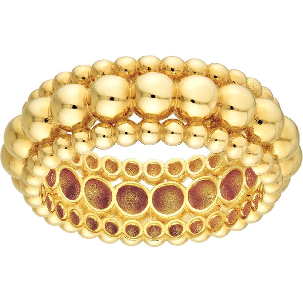 Olas d'Oro - 14K Yellow Gold Triple Bead Band Ring - Size 6 - 5.19 Grams