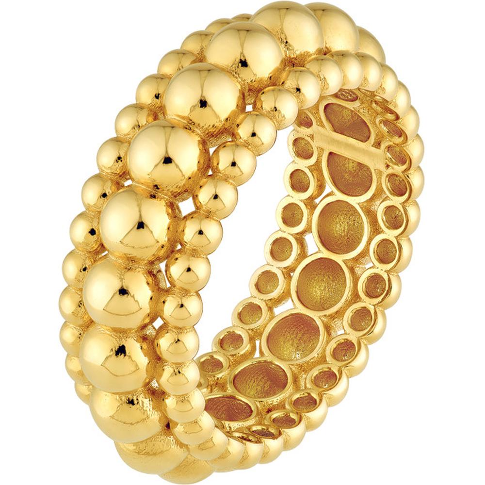 Olas d'Oro - 14K Yellow Gold Triple Bead Band Ring - Size 6 - 5.19 Grams