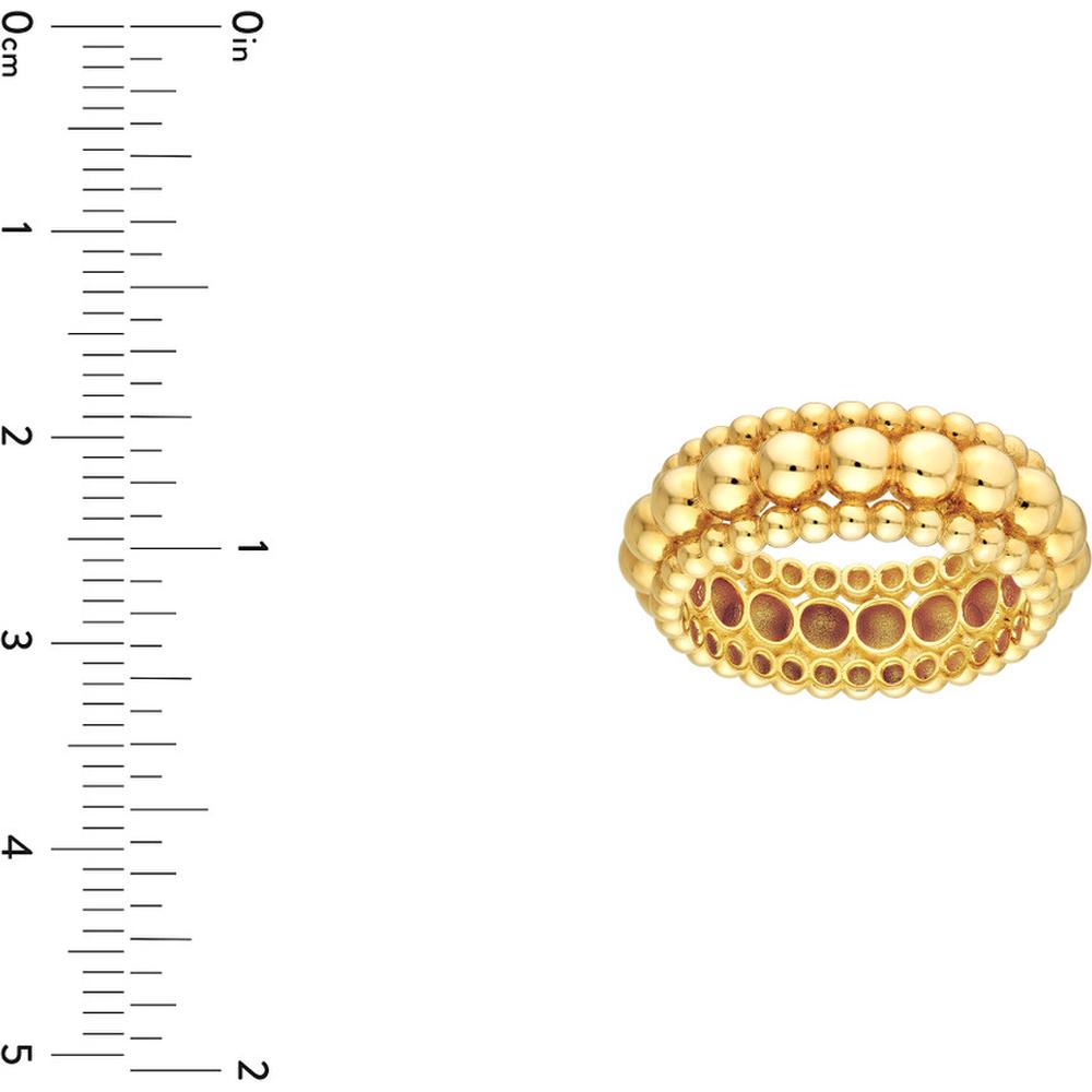 Olas d'Oro - 14K Yellow Gold Triple Bead Band Ring - Size 6 - 5.19 Grams