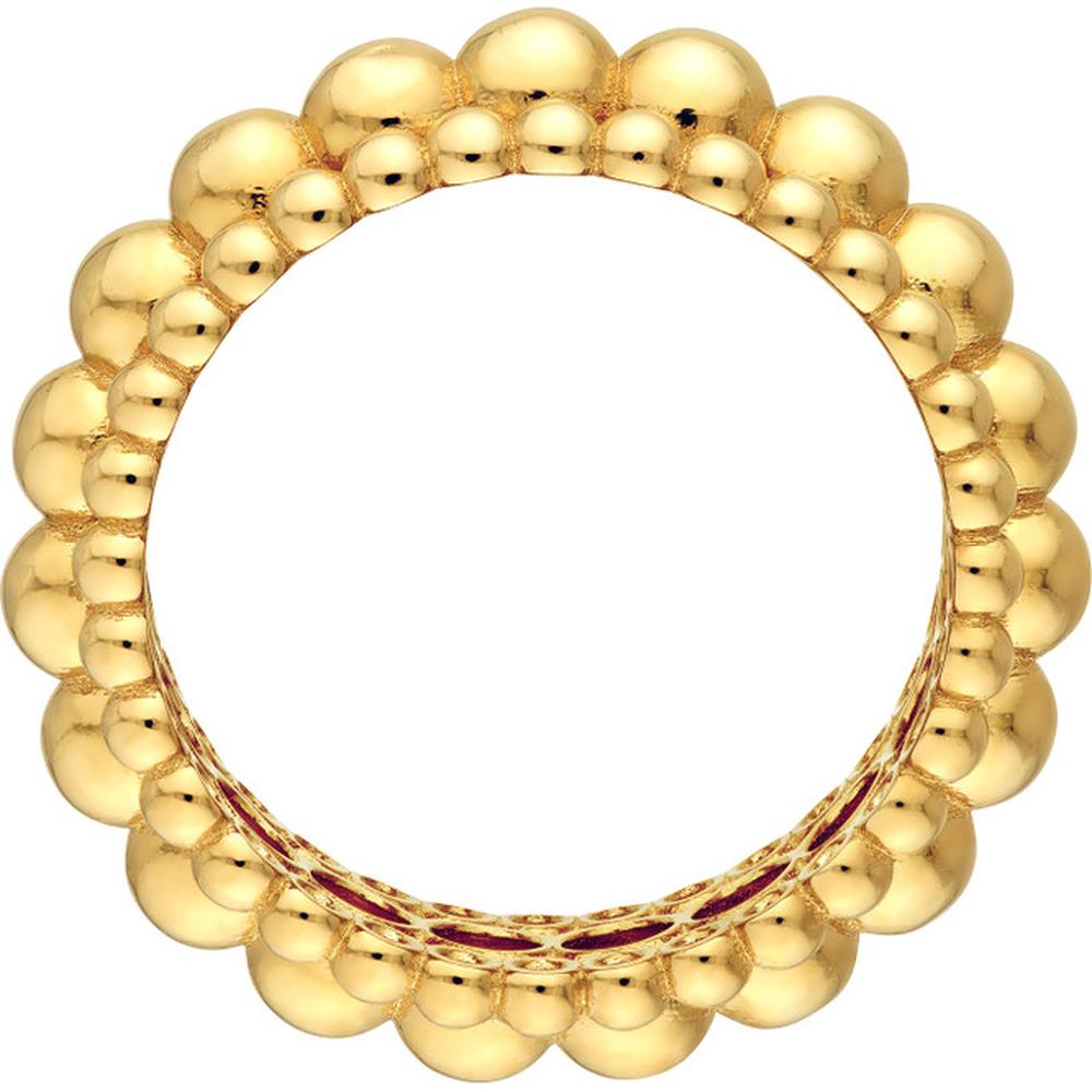 Olas d'Oro - 14K Yellow Gold Triple Bead Ring - Size 7