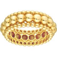 Olas d'Oro - 14K Yellow Gold Triple Bead Ring - Size 8 - 5.19 Grams
